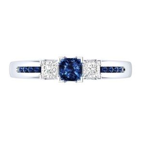 .925 Sterling Silver 3 Carat Blue Sapphire Ring